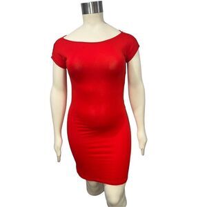 Cotton Therapy Woman’s Red Body-con Dress
